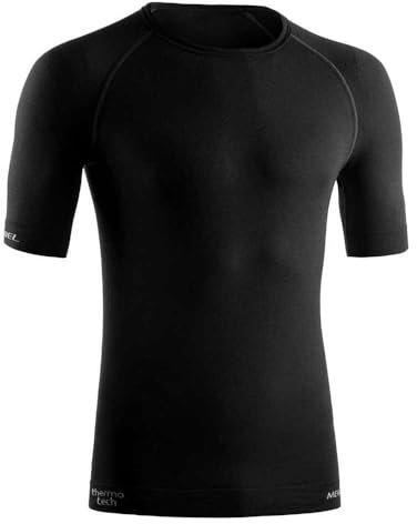 Lurbel Merino Lite Short Sleeves, Camiseta de Lana, Camiseta térmica, Camiseta Interior, Camiseta de Manga Corta, Camiseta Ligera. Hombre (L - Negro)
