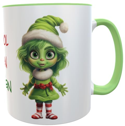 Kilala Weihnachtstasse mit Motiv Mädchen, Kaffeebecher mit lustigem Spruch, Weihnachtsmuffel Kaffeetasse, Glühweinbecher als Wichtelgeschenk oder zu Weihnachten