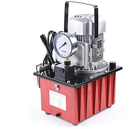 czyuRachel Pompa idraulica elettrica, 750 W, 220 V, pompa idraulica, 7 l, serbatoio idraulico, 2 – 70 mpa, pompa elettrica con tubo dell'olio da 1,8 m, valvola manuale, 1400 rpm, rosso
