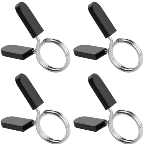 4 Stück Hantelverschlüsse 30mm Feder Feststeller Hantelverschluss 30mm, Federverschlüsse, Federverschluss Langhantel Klemmen für Hanteln Hantelstangen Langhantelstange Gewichtheben Krafttraining