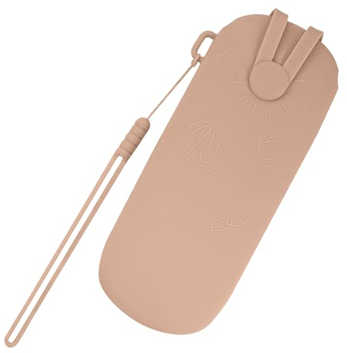 Linkidea Extra großes Sonnenbrillenetui, Silikon-Sonnenbrillen-Organizer, weiche Tasche, kompatibel mit Gucci GG0595S GG0875S GG0351S GG1087S Versace VE4395 (Braun)