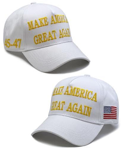 Trump 2024 Mütze 45-47 MAGA Hat Make America Great Again Donald Trump Stickerei, Slogan mit USA-Flagge, verstellbare Baseballkappe, M/Einheitsgröße