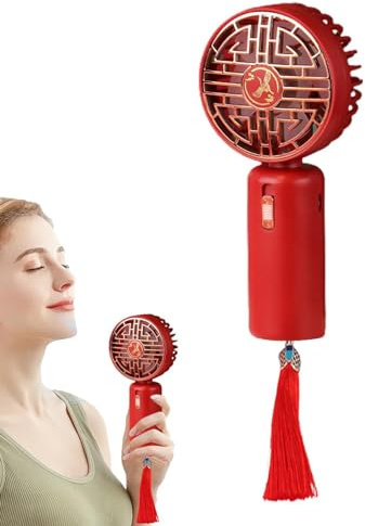 Ventilador de mano recargable – Ventilador portátil silencioso con luz nocturna – Ventilador de mano, potente ventilador a pilas para niñas, mujeres y hombres