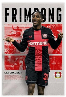 efhavce Jeremy Frimpong Leverkusen Poster, Leinwandposter, Wandkunst, Dekordruck, Bild Gemälde für Wohnzimmer, Schlafzimmer, Dekoration, 30 x 45 cm