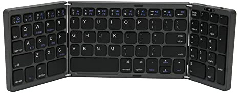 Denash Foldable Keyboard with Numeric Keypad,Faltbare Bluetooth Tastatur, tragbare kabellose Tastatur im Taschenformat, Faltbare Reisetastatur mit Touchpad für PC, Tablet und Laptop