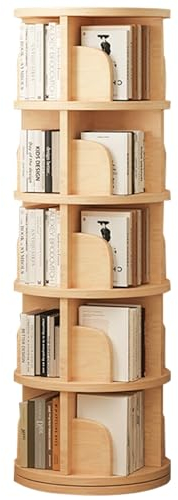 Drehbares 4/5/6-stöckiges Bücherregal Massivholzregal für Erwachsene und Kinder Glatt poliertes dreidimensionales Design spart Platz Dicke Basis Sicher im Gebrauch(160 * 46cm)