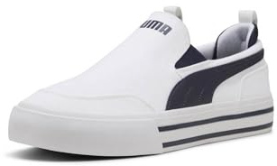 Puma Men's Court Classic Vulc Slip ON Sneaker, Puma White-New Navy, 8.5