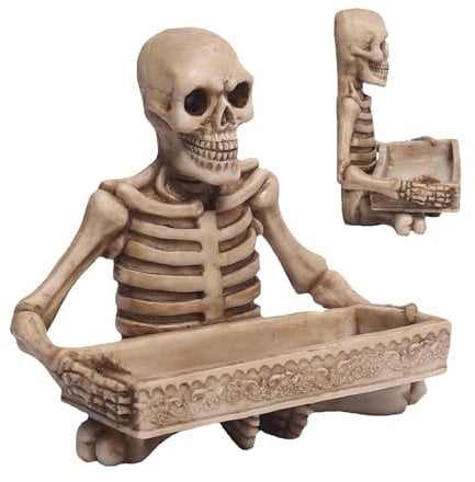 Ciotola per snack scheletro, per caramelle scheletro, Vassoio portachiavi scheletro di Halloween, Ciotola per caramelle di Halloween, porta caramelle con mani scheletriche, decorazione con teschio in