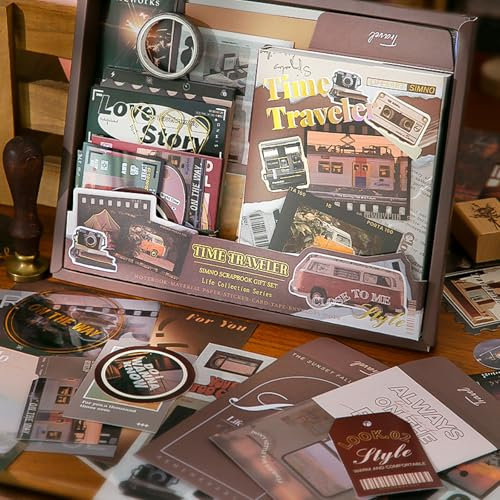 GmeDhc 350 Stück Scrapbook Set, Journaling Zubehör, mit Journaling Scrapbook Zubehör, Schöne Karten, Lesezeichen und Aufkleber für Souvenirs, Geburtstagsgeschenke
