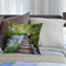EMCLKS Designs Kissenbezug Männer/Frauen/Jungen/Mädchen Wohnzimmer Schlafzimmer Sofa Stuhl Kissenbezüge,Gemeinsam, Holzsteg entlang des Baches in der grünen, aquatischen Landschaft des Dschun,45x45cm