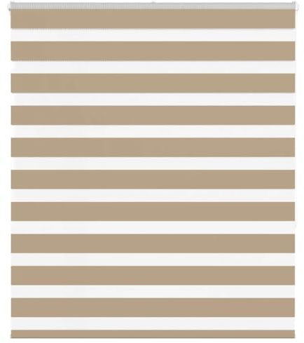 vidaXL Doppelrollo Sandbraun 125x150 cm Stoffbreite 120,9 cm Polyester