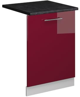 Vicco Panel Frontal del lavavajillas Fame-Line, Rojo Burdeos Alto Brillo, 60 cm, ET Antracita