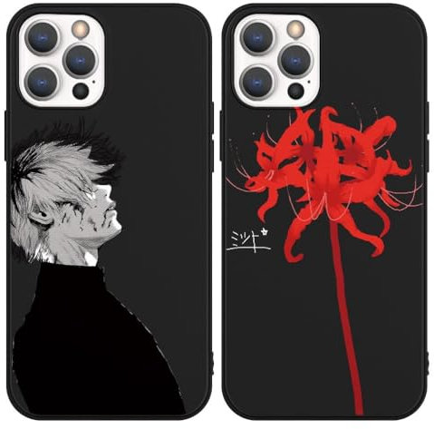 TBNMBGY [2 Stück] Handyhülle für Apple iPhone 15 PRO 6.1 Hülle, Anime Tokyo Ghoul Manga Premium Silikon TPU Case Fallschutz Kratzfest Stoßfest Schutzhülle für iPhone 15 PRO