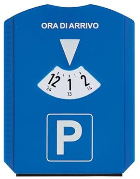 ONE SHOP di Bracalente Piero Disco orario Europeo per parcheggio Maxi Auto Camion Camper Bicolore Fronte Blu Retro Bianco 12x15 cm con Quarto d'ora Multifunzione (Multifunzione)
