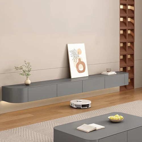 YINXSLO Tv Lowboard Hängend mit Schublade für Wohnzimmer | Modern Tv Board Hängend, Kiefernholz Tv Schrank mit Großzügigem Stauraum für Wohnzimmer und Schlafzimmer