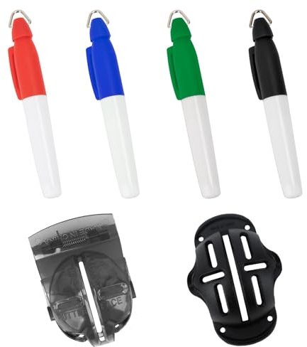 Golfball Markierer Kits,2PCS Golf-Ausrichtungswerkzeuge und 4PCS Markierstifte,Golfball Ausrichtungswerkzeug Liner Kugelmarkierung Clips für grafische Markierungen Linie,für Golf Zubehör Freizeitsport