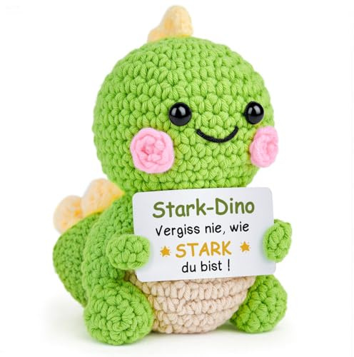 Giftasy Geschenke für Frauen - Stark-Dino mit Energiekarte, Geburtstagsgeschenk für Frauen, Glücksbringer, Gute Besserung Geschenke