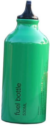 perfk Botella de Combustible vacía de 530 ml, pequeña y Ligera, de Aluminio, para almacenar Aceite y Combustible, Ideal para Acampar, picnics y cocinar al, Verde Brillante