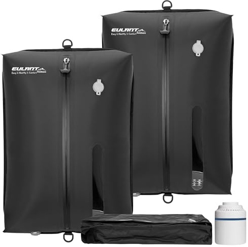 EULANT Bolsas de Vacío Profesionales para Viajes con Bomba, Bolsa de Compresión Reutilizable para Maletas/Mochila, Impermeable Bolsas de Vacio para Ropa con Cremallera Hermética IPX8