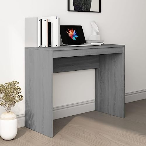 Mokuyary Schreibtisch Bürotisch Computertisch Klein Arbeitstisch Büro PC-Tisch Kinderschreibtisch Schreibtisch Grau Sonoma 90x40x72 cm Holzwerkstoff