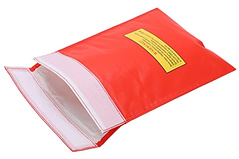 Depisuta Explosionsgeschützte Lipo-Akku-Tasche, Flammhemmende Schutztasche, Sehr Hitzebeständig Zum Laden und Aufbewahren, Geeignet für Verschiedene Flugzeugbatterien (Rot)