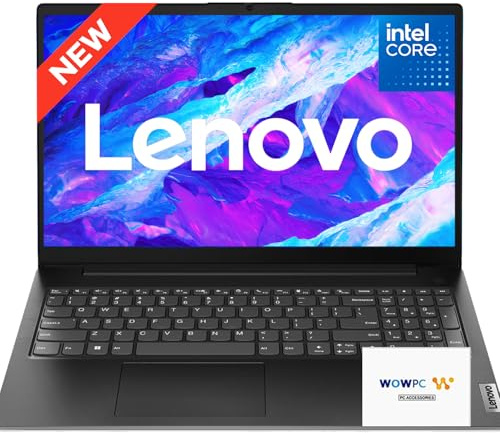 Lenovo Ordinateur portable professionnel V15, processeur Intel Quad-Core, écran IPS 15,6 pouces FHD 1080p, 16 Go de RAM DDR5, SSD NVMe 256 Go, Wi-Fi 6, RJ-45, Dolby Audio, Windows 11 Pro, WOWPC USB