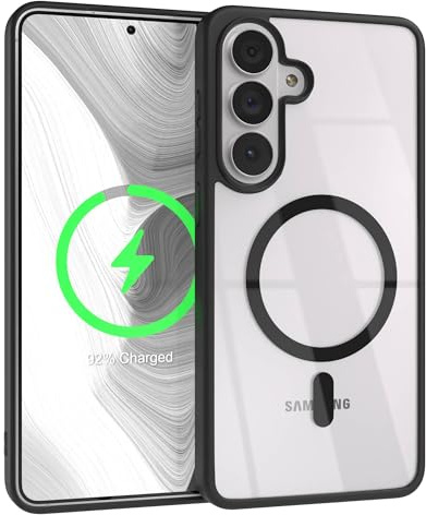 EAZY CASE Hülle für Galaxy S26 Plus kompatibel mit Qi Charging Ultra Aufprallschutz Stoßfest und Kratzfest dünne Schutzhülle mit Kameraschutz Silikon Cover Clear Hybrid Handy Case Schwarz