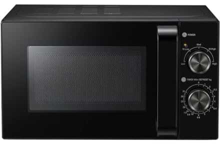 Mikrowelle 20L,Techomey Solo Mikrowelle 700W,Mikrowellengerät mit Drehteller für gleichmäßige Wärmeverteilung,zum Auftauen und Erhitzen, Einfache Bedienung,5 Leistungsstufen,Schwarz