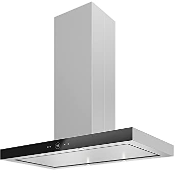 Teka DPL 1185 - Campana de Isla 110 cm, Aspiración Perimetral Contour, Mandos Touch Control, Motor de Doble Turbina EcoPower, 3 Velocidades + Intensiva, 4 Lámparas LED, Color Acero Inoxidable