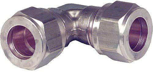 Klemmringverschraubung aus Messing, Winkel 90° 22x22mm