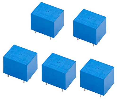Heschen Relais de carte PC, JQC-3F(T73), DC12V Bobine, SPDT, 7A 250VAC, Bornes 5 broches, Lot de 5