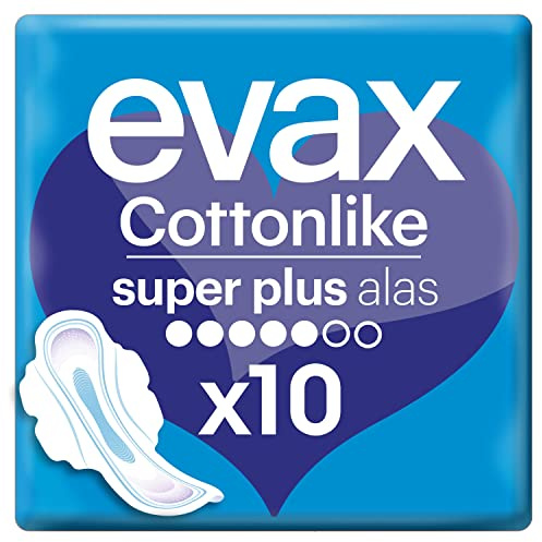 Evax Cottonlike Super Plus Damenbinden mit Flügeln – 10 Stück – [Pack 4]