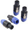 Devinal SpeakOn Lautsprecher-Stecker-Adapter, 4-poliger Stecker, Drehverschluss, kompatibel mit Neutrik Speakon NA4LJ, NA4LJX, NL4MP, NL4MPR, NL4FC, NL4FX, NL4 & NL2 Serie, NL2FC, 4 Stück