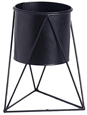 VOSAREA Blumentöpfe Pflanzständer Metall Blumen Pflanzen Sukkulenten Halter Tisch Balkon Dekoration (schwarz)