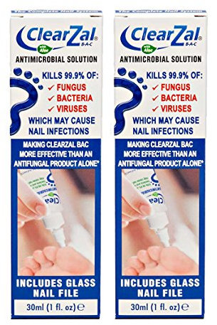 ClearZal Fungal Nail Treatment | Antimicrobial Nail Solution 30ml | Kills Fungus, Bacteria and Viruses | Double Pack