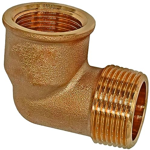 GEWINDE FITTING aus ROTGUSS (besser als Messing) > Winkel 90 Grad AG(R) x IG(Rp) 3092 > 1/4 bis 2 Zoll WUNSCHGRÖSSE einfach selbst wählen >>> 3/4 Zoll