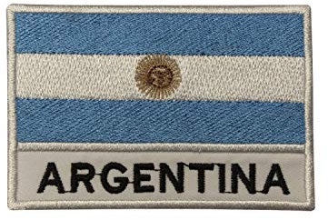 KHILJEE COLLECTION Parche bordado de tela con la bandera nacional de Argentina de 6 cm x 9 cm