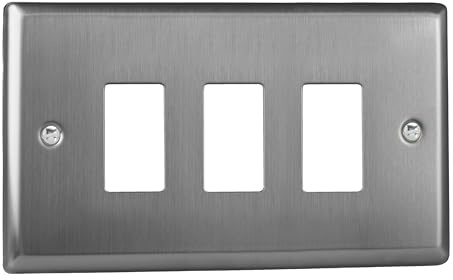 Varilight Triple PowerGrid Plate Kit - Classic Brushed Steel, XTPGY3
