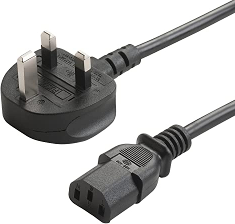 TRD UK Kettle Lead 5M Power Lead 0.5M, 1M, 3M & 5M 3 pin power cable for TV, pc, monitor, plug, printers power cord