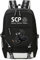 WANHONGYUE SCP Anime Cosplay Schultasche Rucksack Laptop Backpack mit USB-Ladeanschluss Schwarz / 3