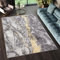TAPISO Shine Teppich Kurzflor Hellgrau Dunkelgrau Gold Marmor Wohnzimmer Schlafzimmer 3D Optik Modern Design ÖKOTEX 250 x 350 cm