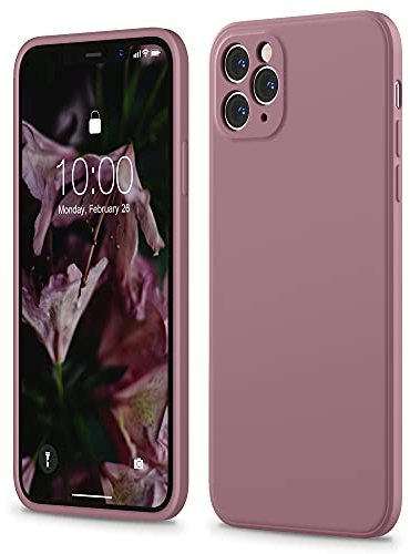 SURPHY Flat Silicone Case Compatible with iPhone 11 Pro Max Case, Liquid Silicone Slim Fit Case (Individual Protection for Each Len) for iPhone 11 Pro Max 6.5, Lilac Purple