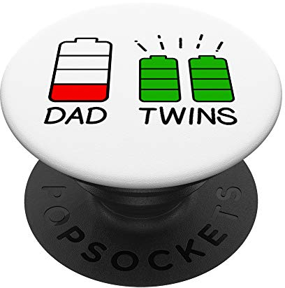 Zwillingsvater Niedrige Batterie Müder Vater von Zwillingen PopSockets Klebender PopGrip