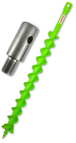 WERHE® Profi Bohrer Vollstahl, Erdbohrer für bohrmaschine 60 mm DoppelWelle Extreme robust mit m14 Adapter - Pfahlbohrer Brunnenbohrer präzise Bohrspitze.