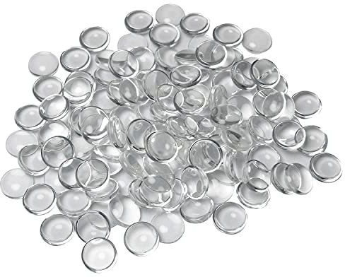 ZZHXSM 120 Stück klare Glas-Cabochons 12 mm flache transparente runde Cabochons Kuppelfliesen DIY Schmuck Zubehör