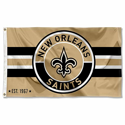 WinCraft New Orleans Saints Patch Button Circle Logo Flag Large 3x5 Banner