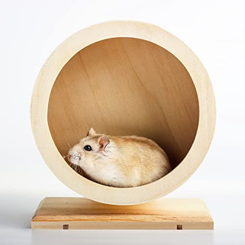 Seahelms Hamsterrad aus Holz ø21cm Leise Laufrad Hamster für Ruhe und Bewegung von Syrischen Hamstern, Rennmäusen, Ratten, Mäusen, Zwergen, Kleinen Chinchilla