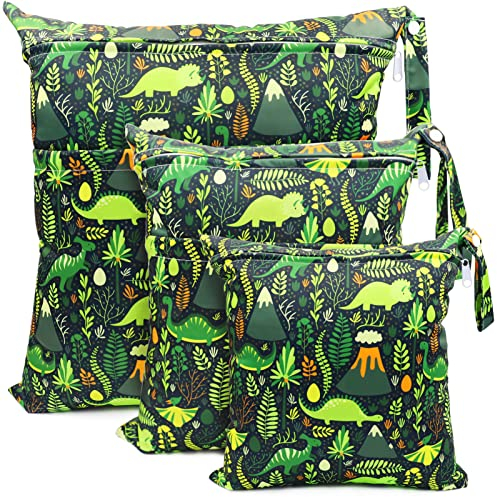 FenFang Stoffwindeln Nasstaschen, Windeltasche Wetbags Wickeltasche Naßtasche Nassbeutel Organiser Taschen Große Wiederverwendbare wasserdichte Waschbare mit Reißverschluss für Baby Reisen Unterwegs