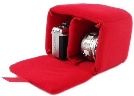 Zunate DSLR Camera Bag, Waterproof Anti-Shock Camera Case Bag, Velvet Insert Camera Protective Bag Case for Women, Men(red)
