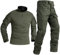 Uugood Chemises Airsoft pour hommes Pantalons Multicam Chemise de combat tactique et ensembles de pantalons Camouflage BDU Uniforme militaire Ensembles de paintball (green,M)